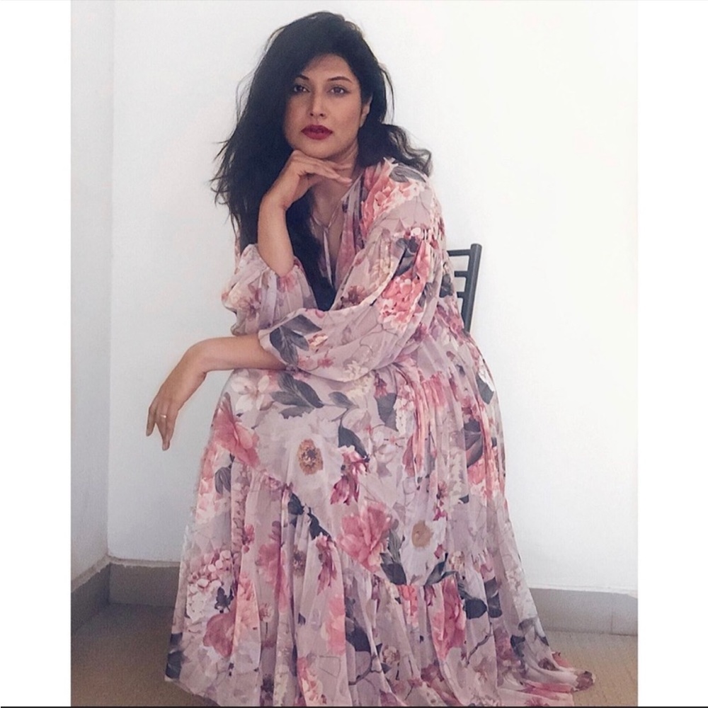 H&M Conscious Floral Chiffon Maxi Dress